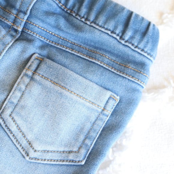 Baby Girl Clothes Soft Pull On Ruffle Jeans Leggings Long Sleeve Top 3pc Bundle - Picture 5 of 16